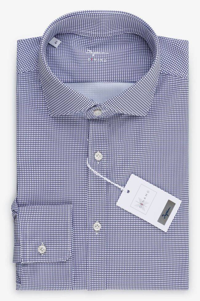 ingram Hemd Herren Ingram Slim Halb Unifarben 76% nylon 24% elastane kragen Französisch Lange Ärmel