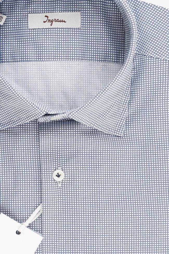 Ingram Hemd Herren Ingram Slim Halb Unifarben 97% Baumwolle 3% Elastan Kragen Italienisch Lange Ärmel