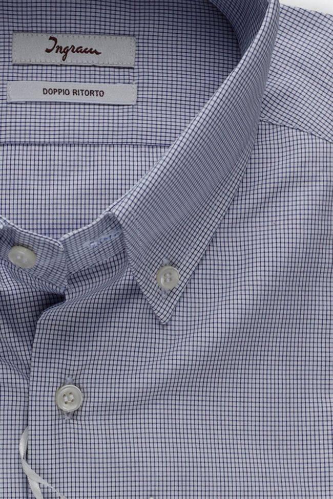 Ingram Hemd Herren Ingram Slim Karo 100% Baumwolle Kragen Button-Down Lange Ärmel