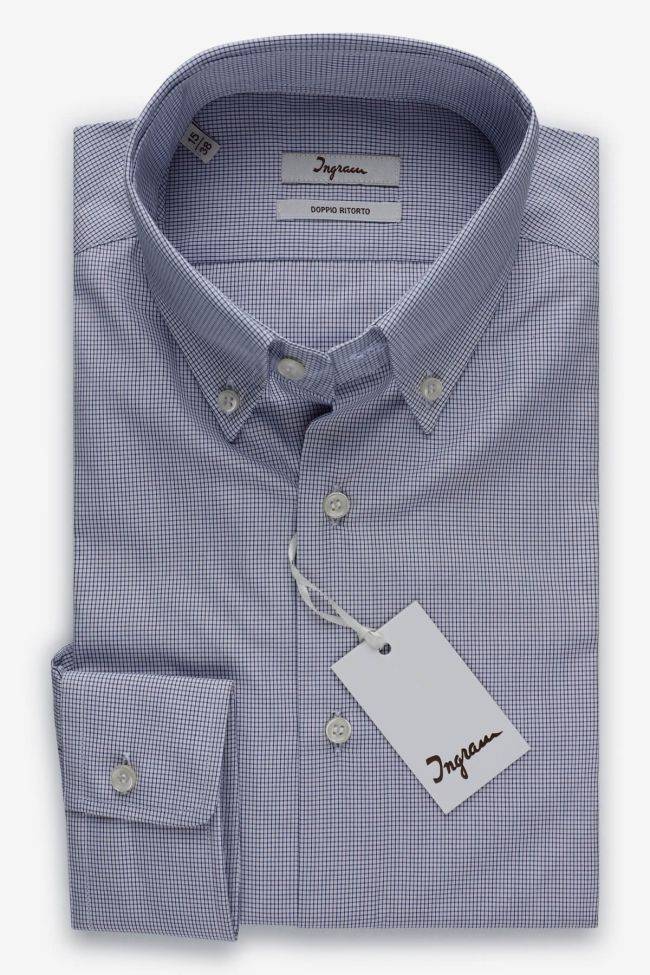 ingram Hemd Herren Ingram Slim Karo 100% Baumwolle kragen Button-Down Lange Ärmel