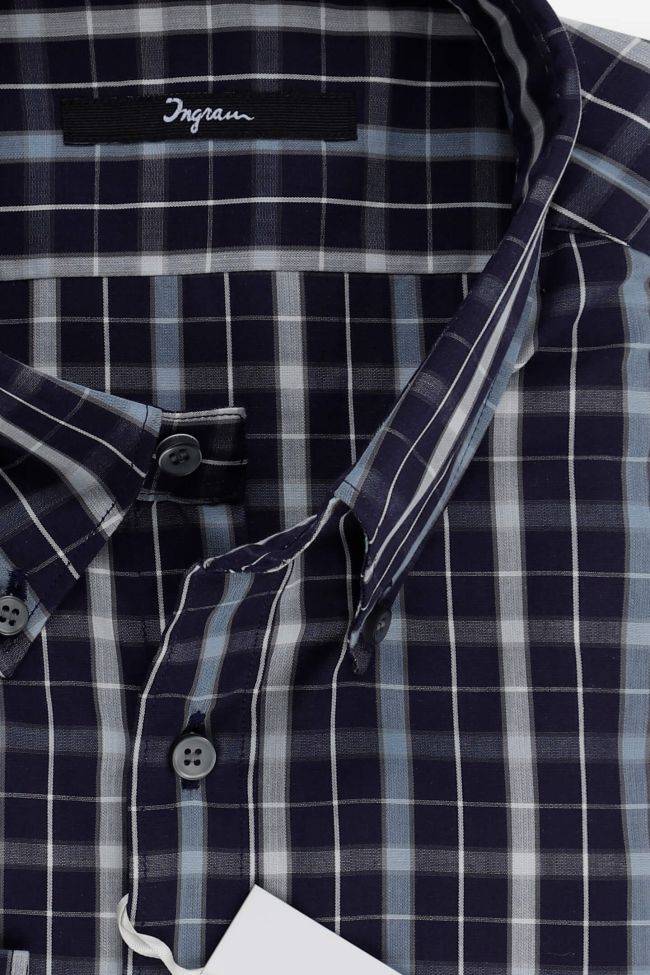 Ingram Hemd Herren Ingram Slim Karo 100% Baumwolle Kragen Button-Down Lange Ärmel