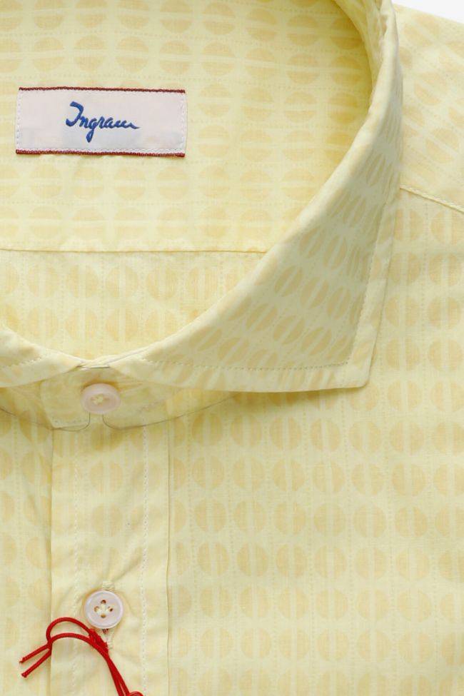 Ingram Hemd Herren Ingram Slim Muster 100% Baumwolle Kragen Französisch Lange Ärmel