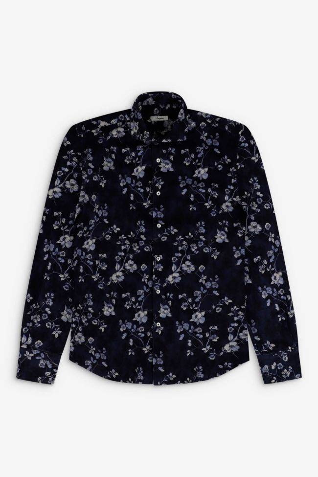 Ingram Hemd Herren Ingram Slim Muster 100% Baumwolle Kragen Französisch Lange Ärmel
