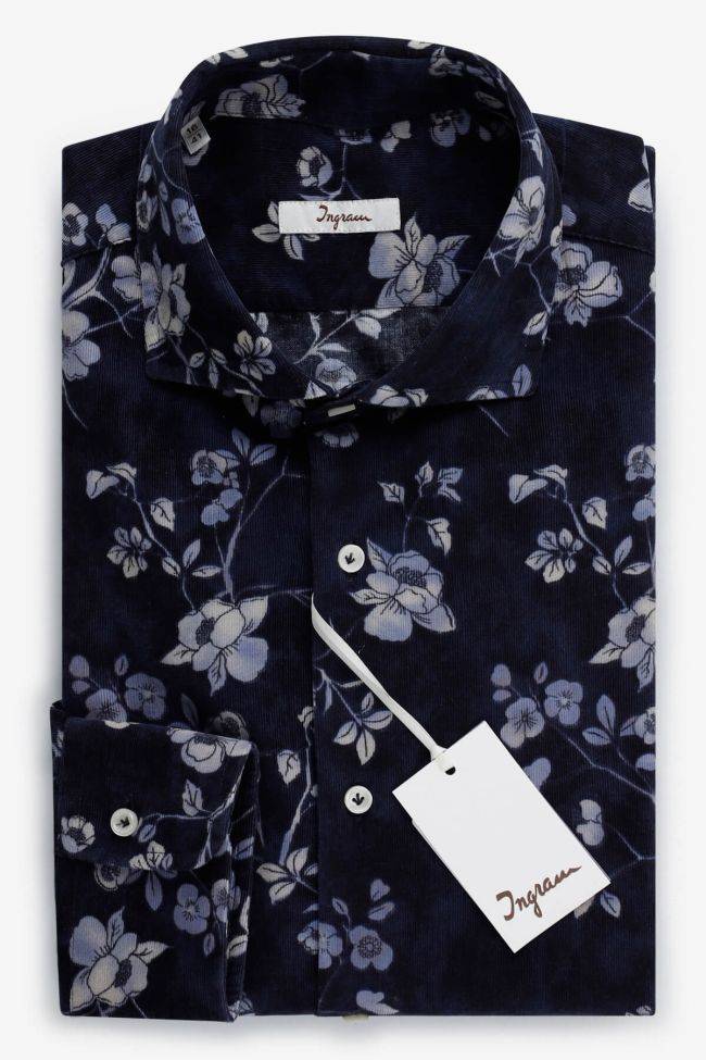 ingram Hemd Herren Ingram Slim Muster 100% Baumwolle kragen Französisch Lange Ärmel