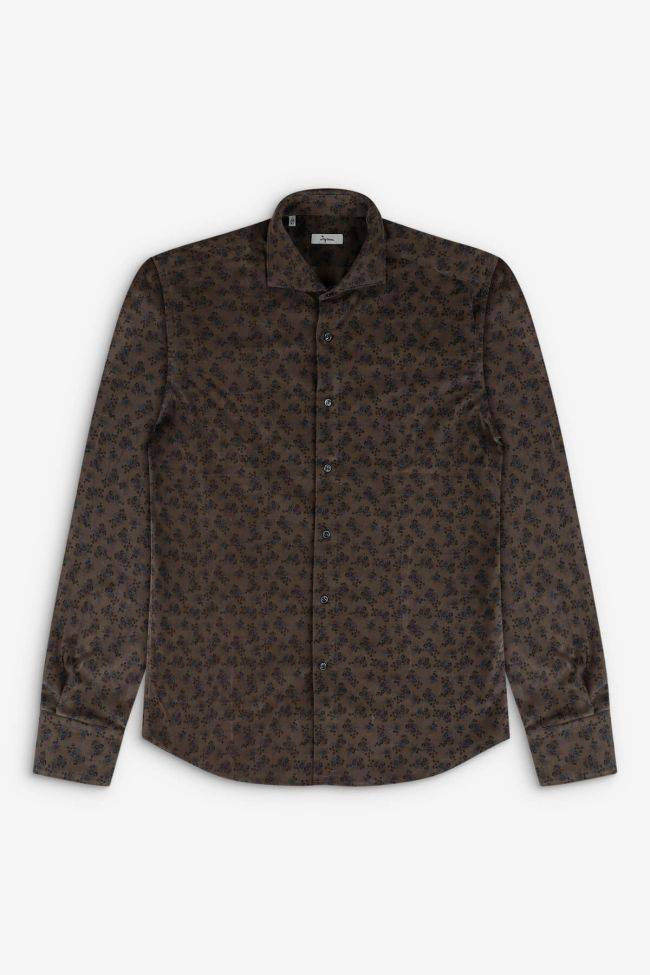 Ingram Hemd Herren Ingram Slim Muster 100% Baumwolle Kragen Französisch Lange Ärmel