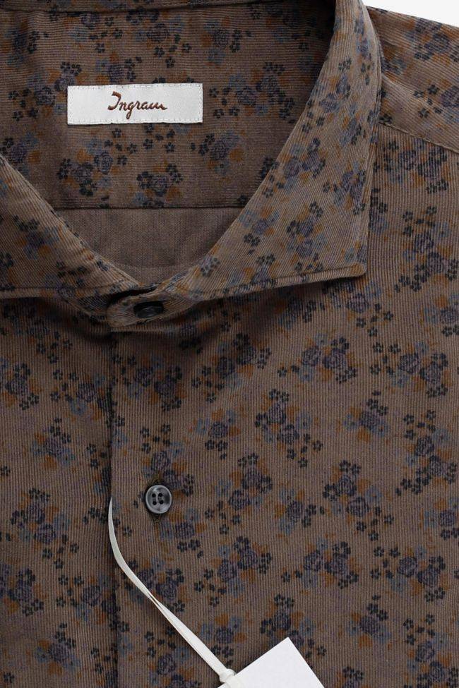 ingram Hemd Herren Ingram Slim Muster 100% Baumwolle kragen Französisch Lange Ärmel