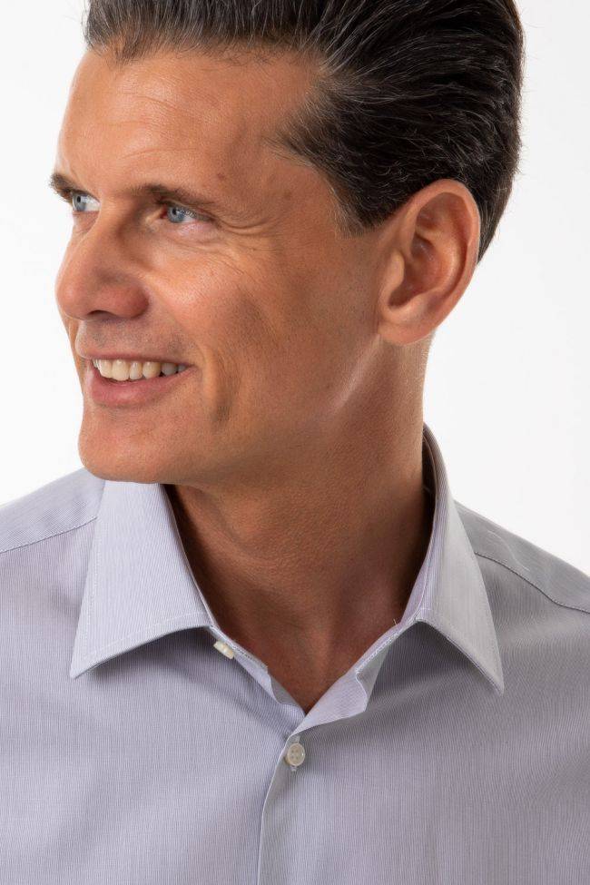 Ingram Hemd Herren Ingram Slim Streifen 100% Baumwolle Kragen Italienisch Lange Ärmel