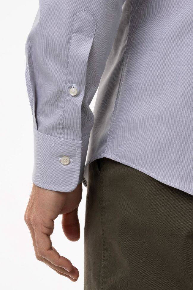 Ingram Hemd Herren Ingram Slim Streifen 100% Baumwolle Kragen Italienisch Lange Ärmel