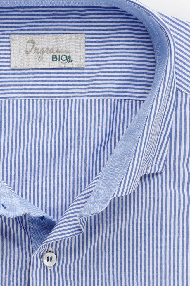 Ingram Hemd Herren Ingram Slim Streifen 100% Baumwolle Kragen Französisch Lange Ärmel