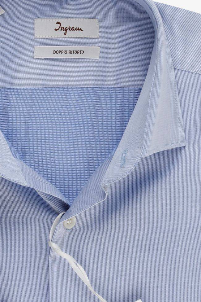 Ingram Hemd Herren Ingram Slim Streifen 100% Baumwolle Kragen Italienisch Lange Ärmel