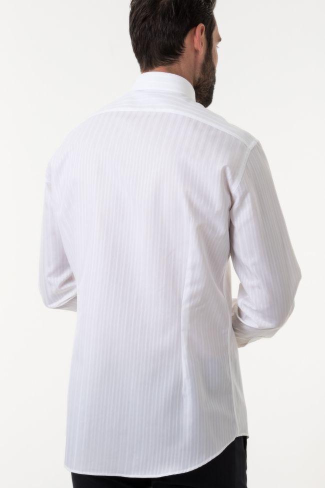 Ingram Hemd Herren Ingram Slim Streifen 100% Baumwolle Kragen Italienisch Lange Ärmel