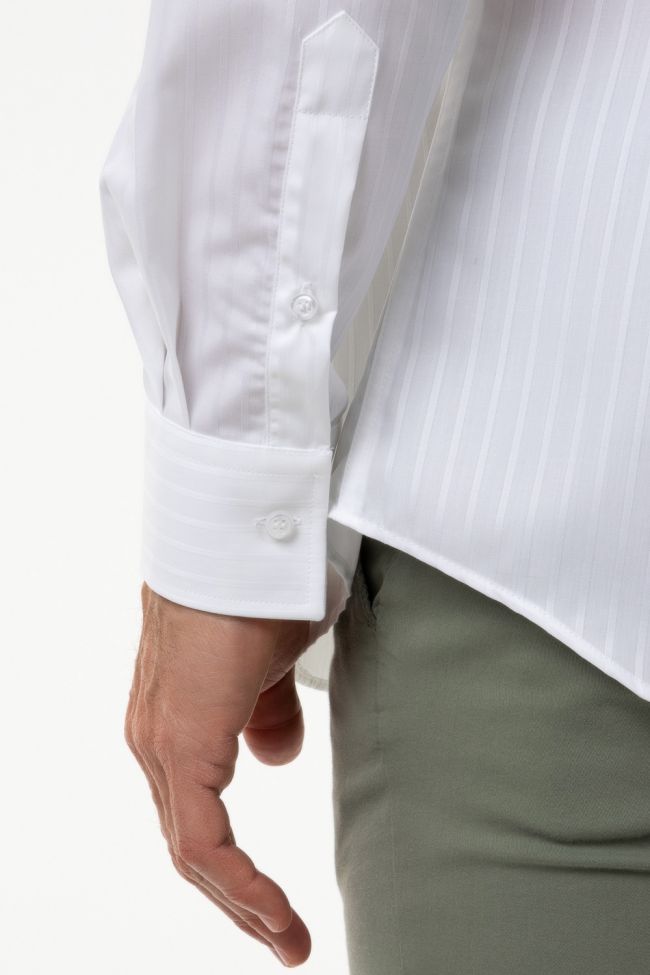 Ingram Hemd Herren Ingram Slim Streifen 100% Baumwolle Kragen Italienisch Lange Ärmel