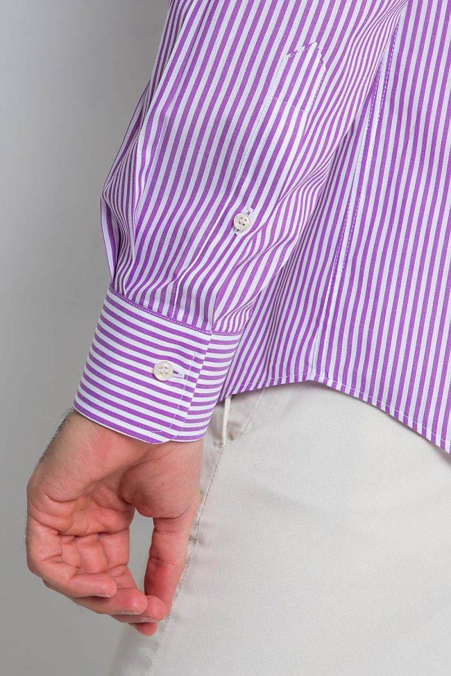 Ingram Hemd Herren Ingram Slim Streifen 100% Baumwolle Kragen Italienisch Lange Ärmel