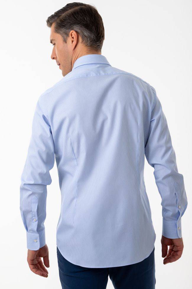 Ingram Hemd Herren Ingram Slim Streifen 100% Baumwolle Kragen Italienisch Lange Ärmel