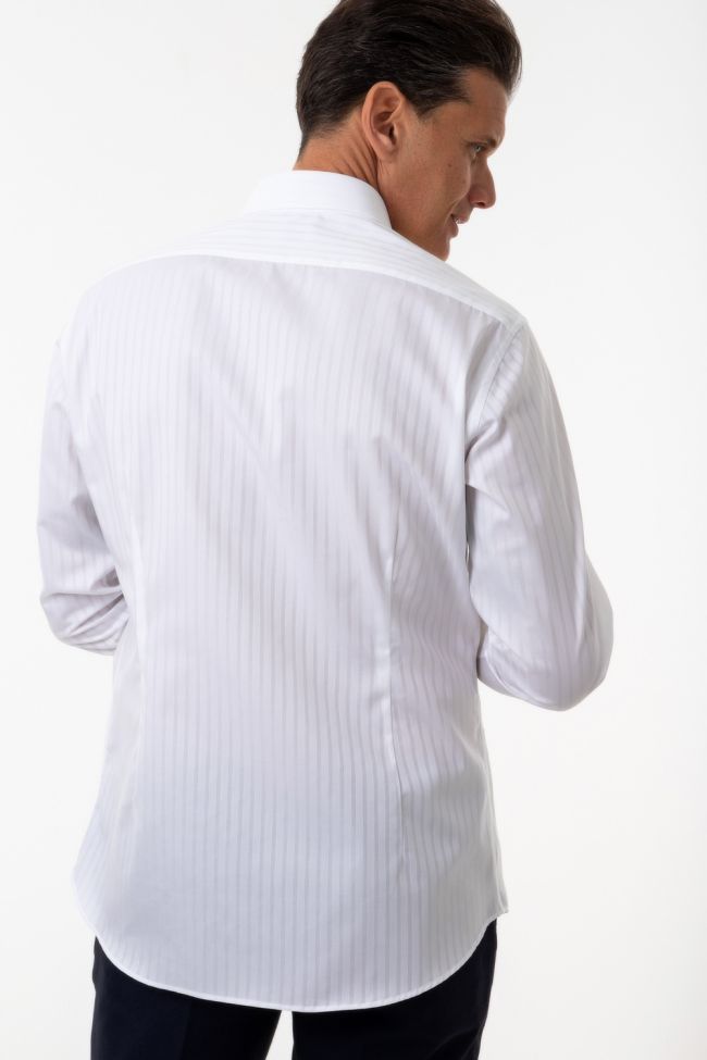 Ingram Hemd Herren Ingram Slim Streifen 100% Baumwolle Kragen Französisch Lange Ärmel