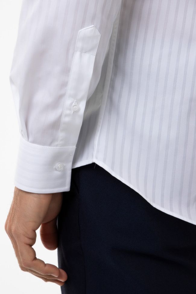 Ingram Hemd Herren Ingram Slim Streifen 100% Baumwolle Kragen Französisch Lange Ärmel