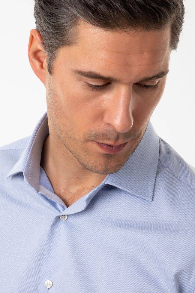 Ingram Hemd Herren Ingram Slim Streifen 100% Baumwolle Kragen Italienisch Lange Ärmel