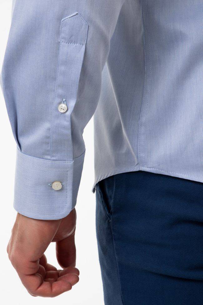 Ingram Hemd Herren Ingram Slim Streifen 100% Baumwolle Kragen Italienisch Lange Ärmel