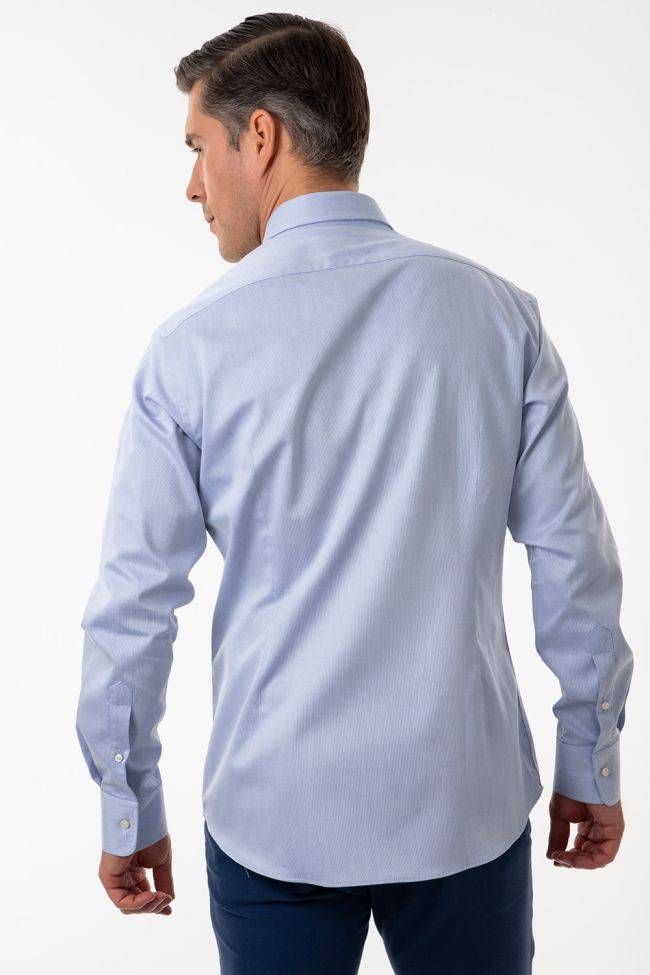 Ingram Hemd Herren Ingram Slim Streifen 100% Baumwolle Kragen Italienisch Lange Ärmel