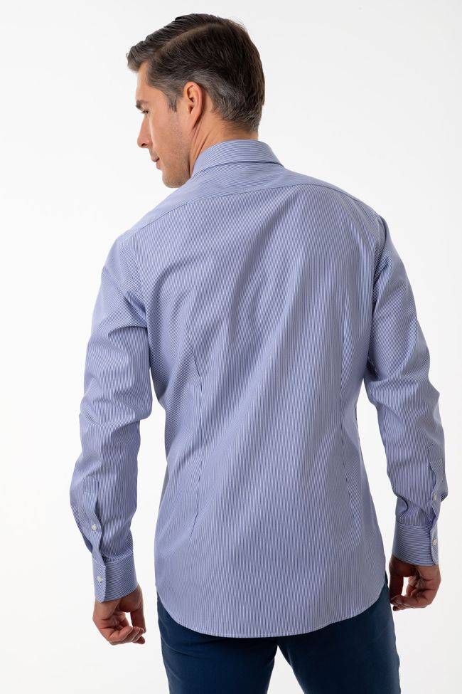 Ingram Hemd Herren Ingram Slim Streifen 100% Baumwolle Kragen Italienisch Lange Ärmel