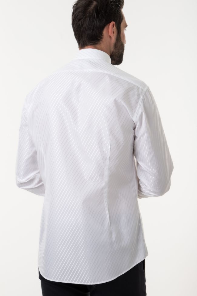 Ingram Hemd Herren Ingram Slim Streifen 60% Baumwolle, 40% Viskose Kragen Kläppchenkragen Lange Ärmel