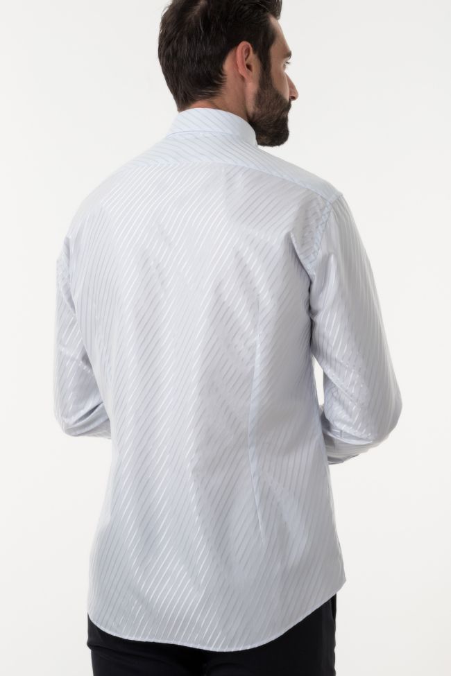 Ingram Hemd Herren Ingram Slim Streifen 60% Baumwolle, 40% Viskose Kragen Kläppchenkragen Lange Ärmel