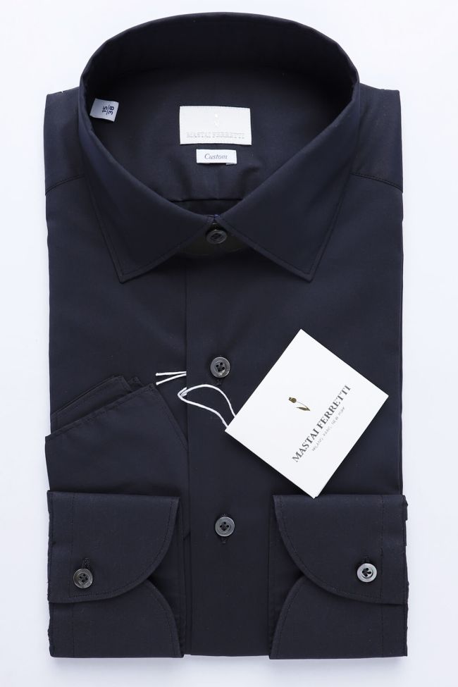 mastai ferretti Hemd Herren Mastai Ferretti Regular Einfarbig 100% Baumwolle kragen Italienisch Lange Ärmel