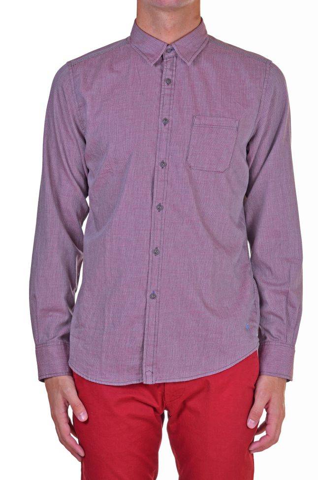 Mcs Hemd Herren MCS Regular Einfarbig 100% Baumwolle Kragen Italienisch Lange Ärmel