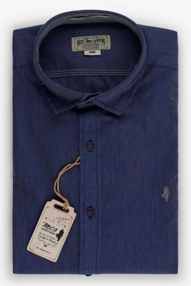 mcs Hemd Herren MCS Slim Einfarbig 100% Baumwolle kragen Round Lange Ärmel