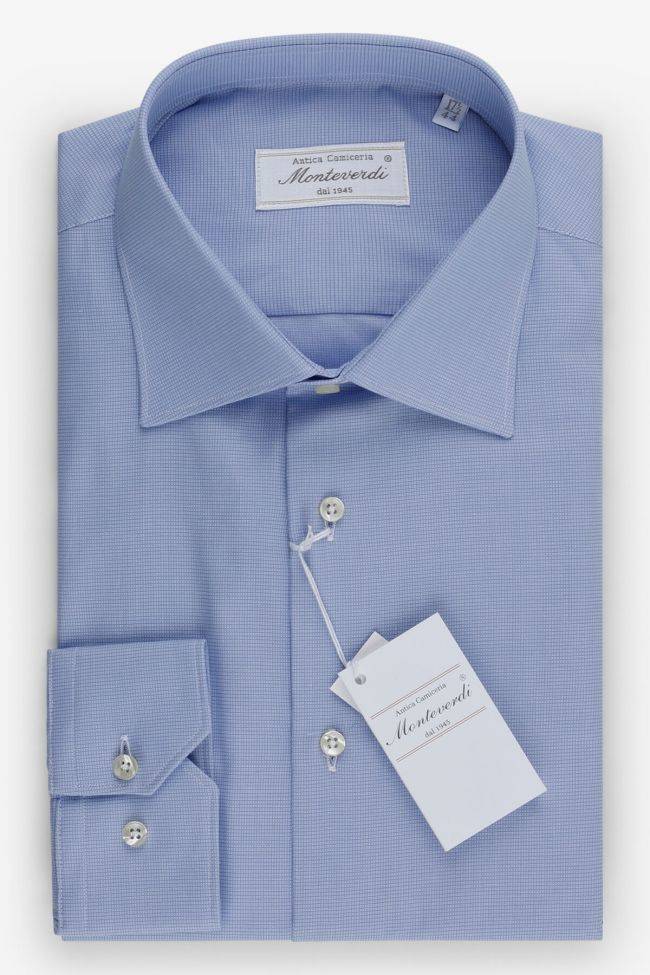 monteverdi Hemd Herren Monteverdi Slim Einfarbig 100% Baumwolle kragen Italienisch Lange Ärmel