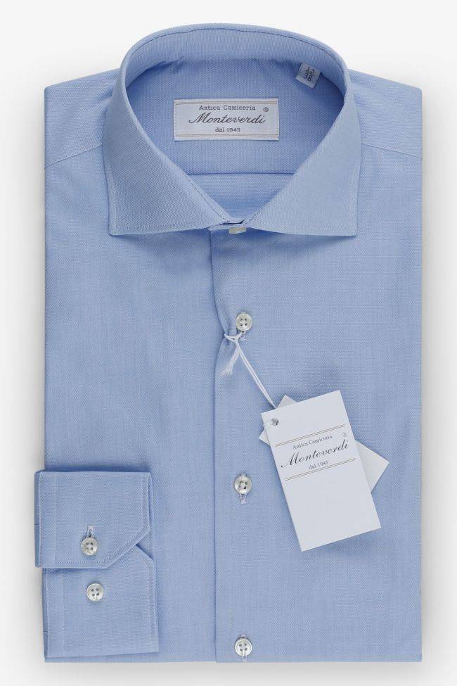 monteverdi Hemd Herren Monteverdi Slim Einfarbig 100% Baumwolle kragen Französisch Lange Ärmel