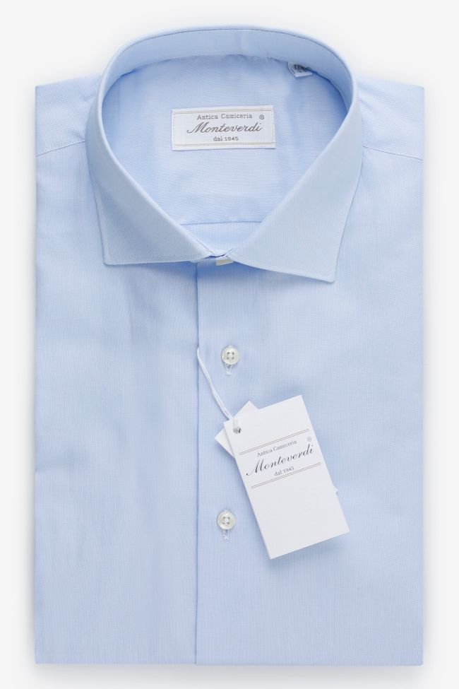 monteverdi Hemd Herren Monteverdi Slim Einfarbig 100% Baumwolle kragen Französisch Lange Ärmel