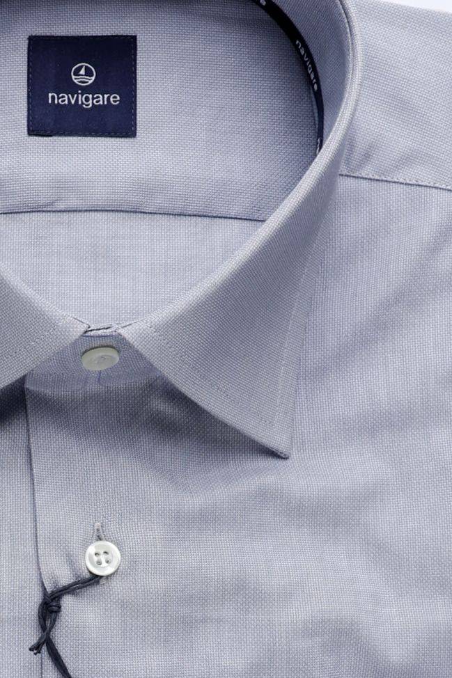 Navigare Hemd Herren Navigare Classic Einfarbig 100% Baumwolle Kragen Italienisch Lange Ärmel