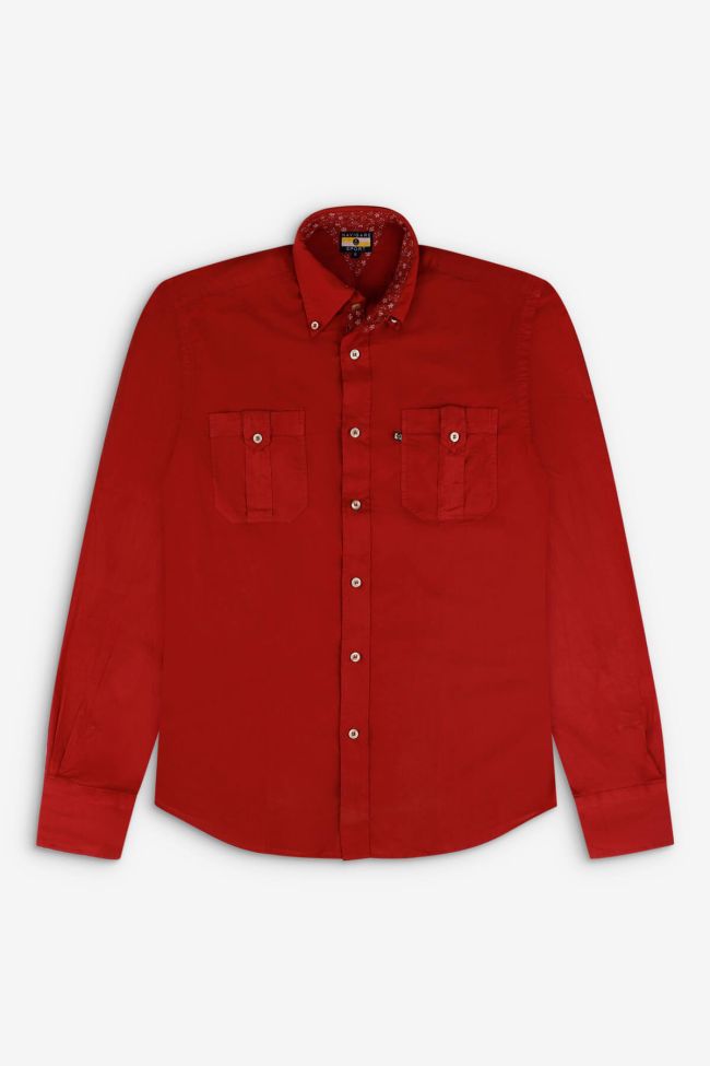 Navigare Hemd Herren Navigare Classic Einfarbig 100% Baumwolle Kragen Button-Down Lange Ärmel