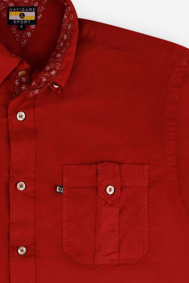 Navigare Hemd Herren Navigare Classic Einfarbig 100% Baumwolle Kragen Button-Down Lange Ärmel