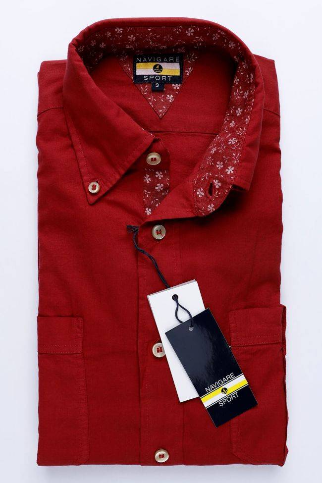 navigare Hemd Herren Navigare Classic Einfarbig 100% Baumwolle kragen Button-Down Lange Ärmel