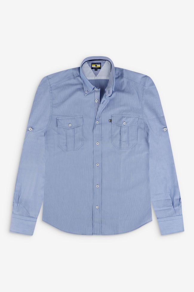 Navigare Hemd Herren Navigare Classic Streifen 100% Baumwolle Kragen Button-Down Lange Ärmel