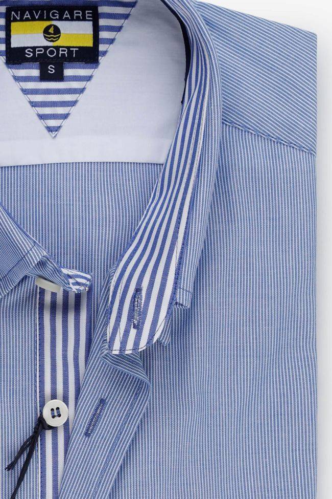 Navigare Hemd Herren Navigare Classic Streifen 100% Baumwolle Kragen Button-Down Lange Ärmel