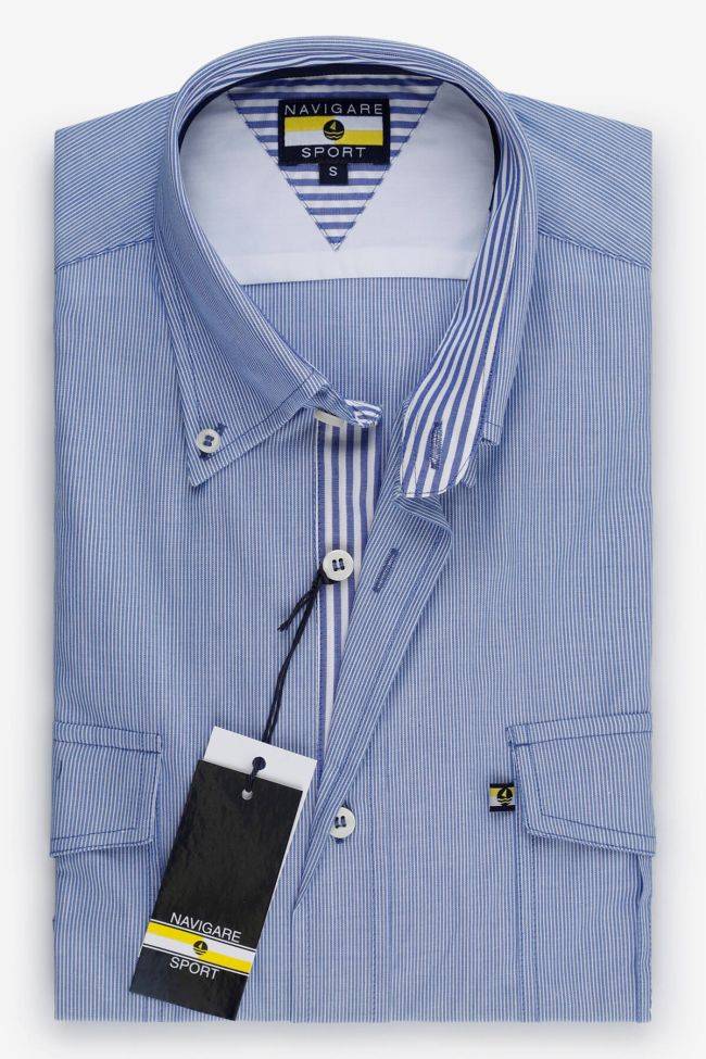 navigare Hemd Herren Navigare Classic Streifen 100% Baumwolle kragen Button-Down Lange Ärmel