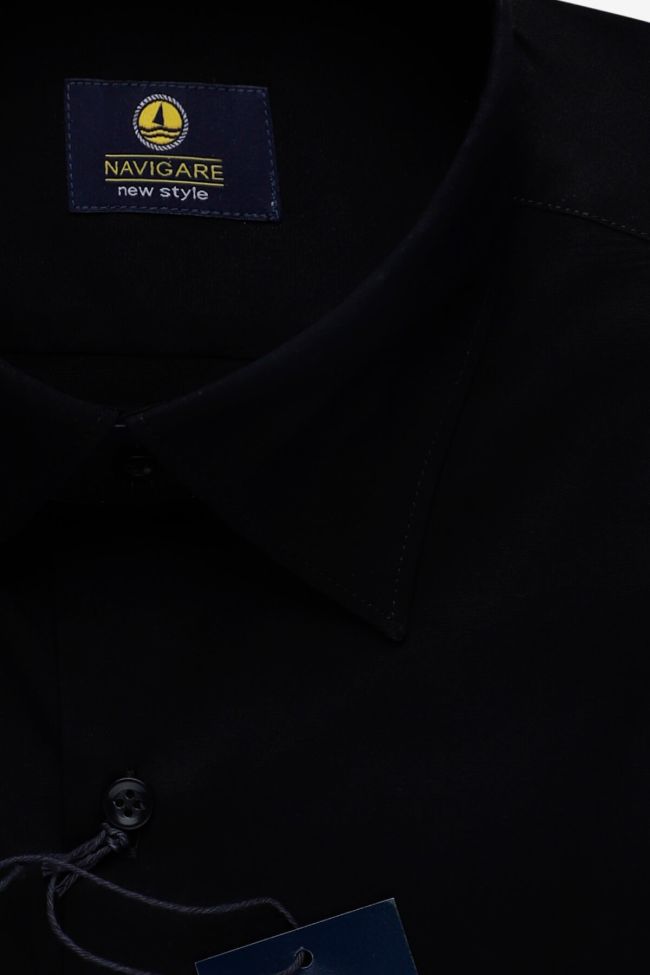 Navigare Hemd Herren Navigare Regular Einfarbig 97% Baumwolle 3% Elastan Kragen Italienisch Lange Ärmel