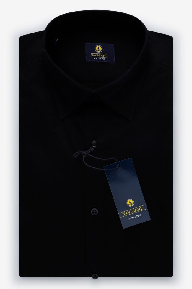 navigare Hemd Herren Navigare Regular Einfarbig 97% Baumwolle 3% elastan kragen Italienisch Lange Ärmel