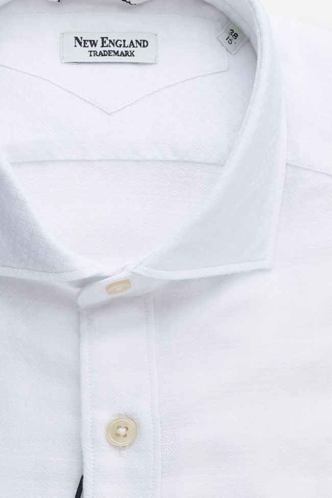 New England Hemd Herren New England Regular Halb Unifarben 100% Baumwolle Kragen Französisch Lange Ärmel