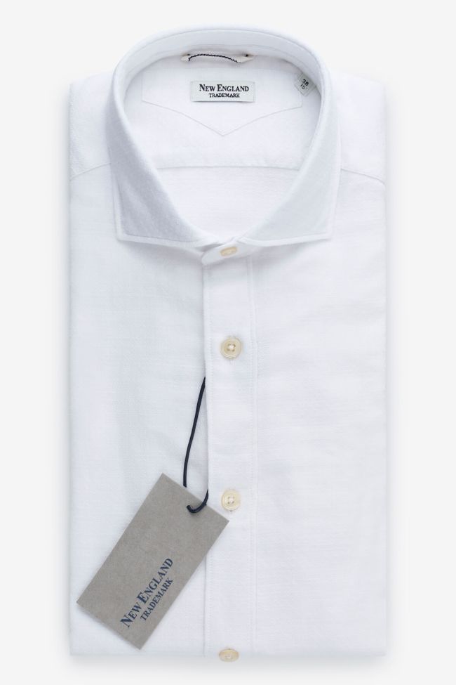 new england Hemd Herren New England Regular Halb Unifarben 100% Baumwolle kragen Französisch Lange Ärmel