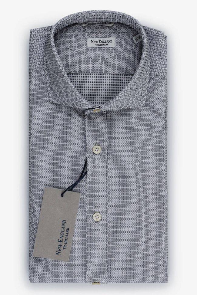 new england Hemd Herren New England Regular Halb Unifarben 100% Baumwolle kragen Französisch Lange Ärmel