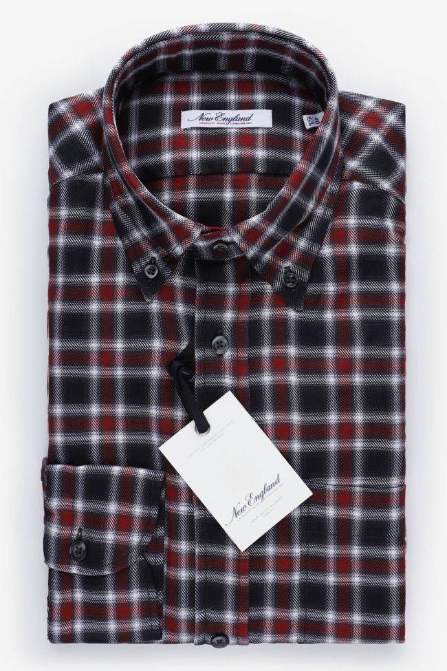 new england Hemd Herren New England Regular Karo 100% Baumwolle kragen Button-Down Lange Ärmel