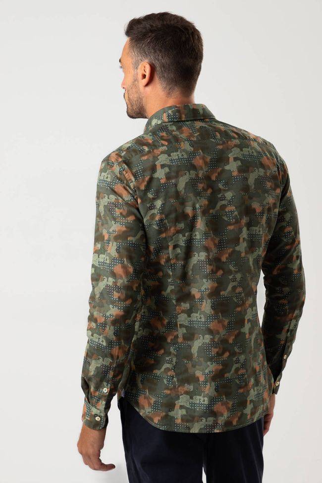 New England Hemd Herren New England Regular Muster 100% Baumwolle Kragen Französisch Lange Ärmel