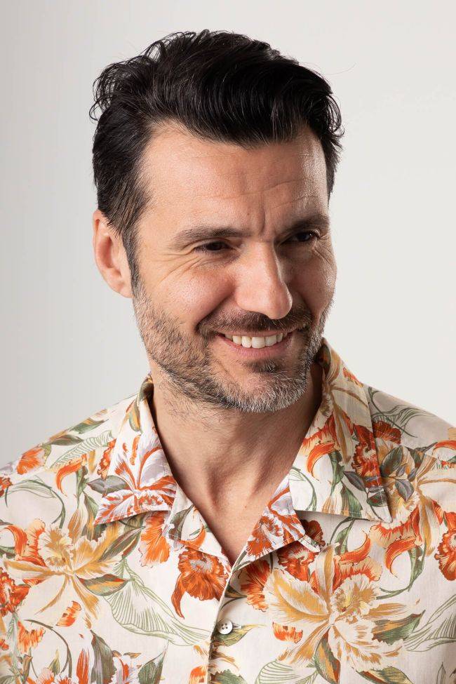 New England Hemd Herren New England Regular Muster 100% Baumwolle Kragen Hawaiikragen Kurze Ärmel