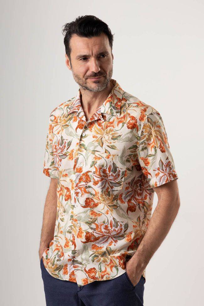 new england Hemd Herren New England Regular Muster 100% Baumwolle kragen Hawaiikragen Kurze Ärmel