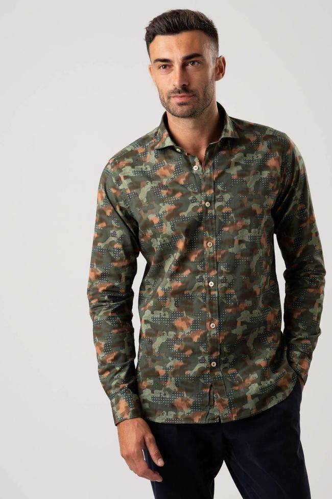 new england Hemd Herren New England Regular Muster 100% Baumwolle kragen Französisch Lange Ärmel