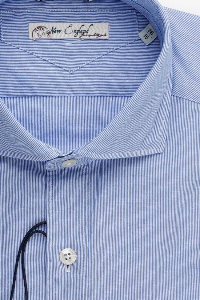 New England Hemd Herren New England Regular Streifen 100% Baumwolle Kragen Französisch Lange Ärmel
